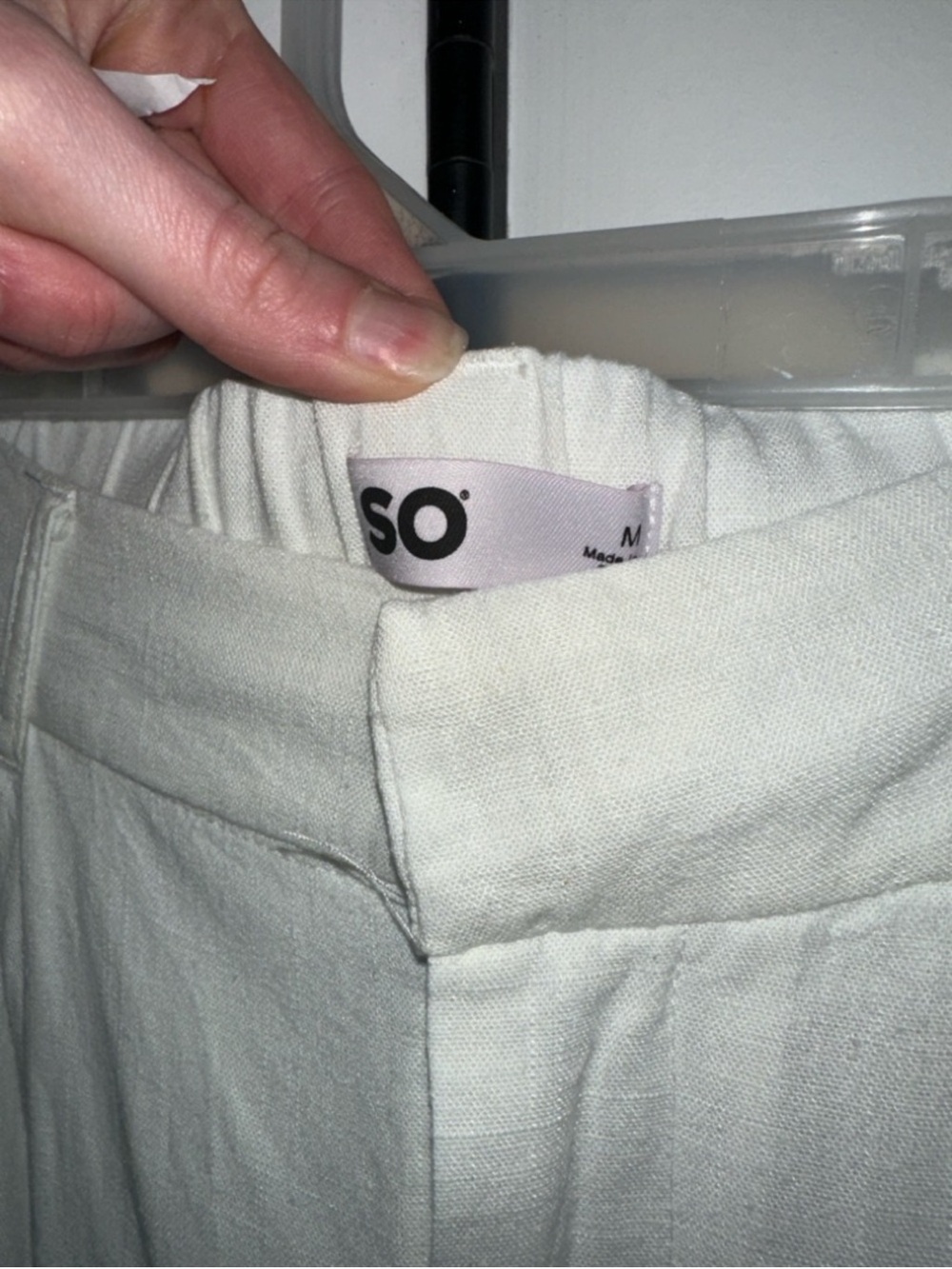 Linen Blend Wide Leg Trousers | Cream | Size M | Coastal Chic Pants - Picture 3 of 6